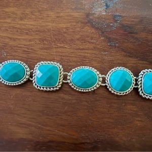 Gorgeous Turquoise Silver Bracelet Magnet Closure
